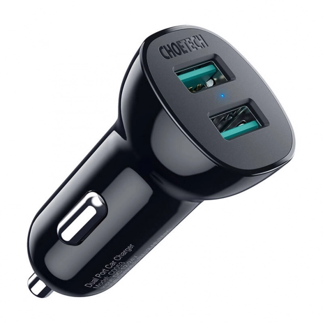 Avtopolnilec Choetech s 30 W QC 3.0 in dvema USB vratoma