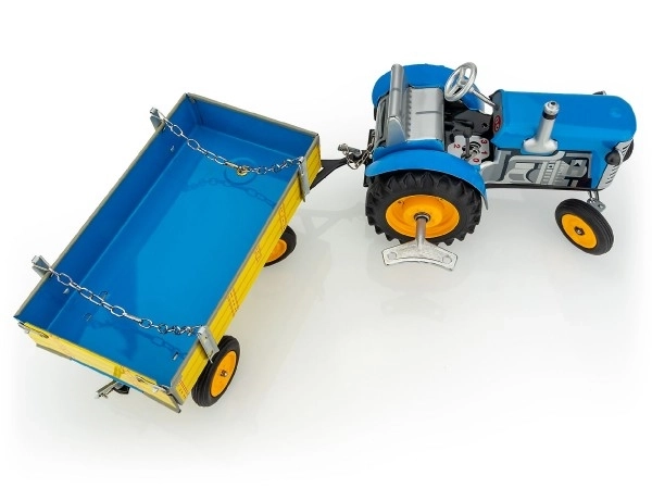 Traktor Zetor z vogalom moder na ključ kovinski 28cm Kovap v škatli