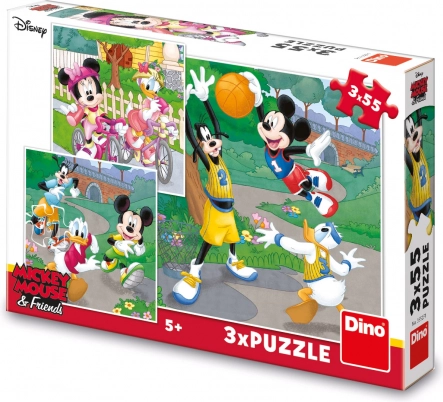Sestavljanka MICKEY IN MINNIE športata 3×55 koščkov
