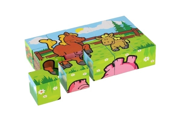 Lesene kocke Moje prve živalice 15 kos