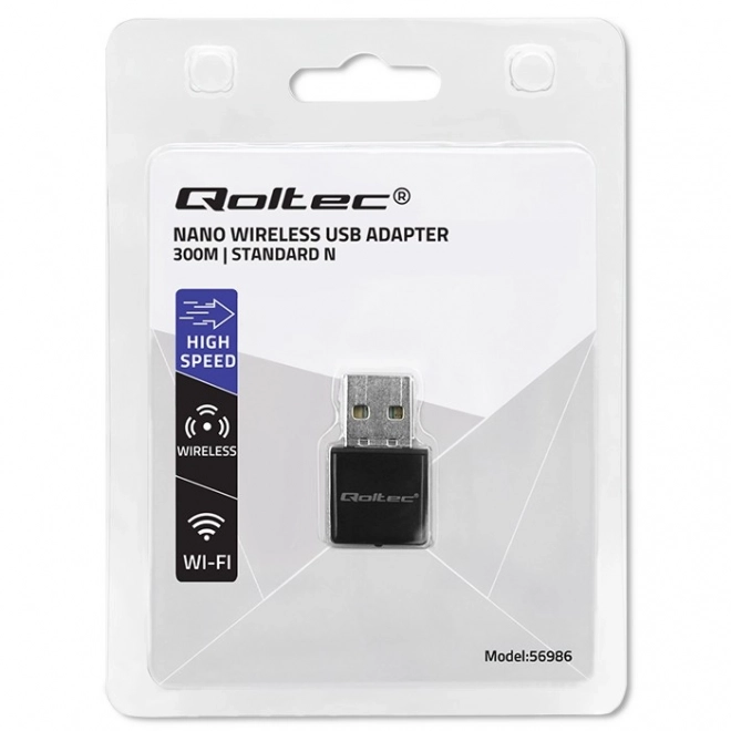 Brezžični Mini Adapter WiFi Qoltec USB 2.0 300Mbps