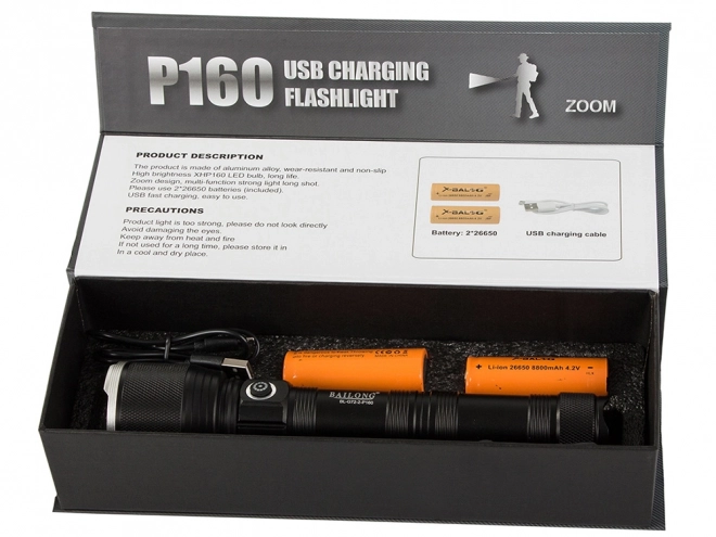Vojaška taktična svetilka Bailong s Cree LED XHP160