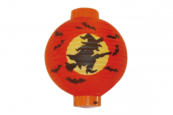 Halloween lampion s čarovnico na baterijo - 20 cm
