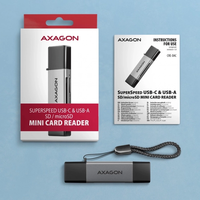 Zunanja čitalka kartic CRE-DAC USB3.2 Gen 1 Type-C + Type-A SD/microSD