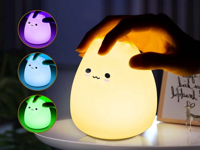Otroška silikonska nočna lučka Mačka RGB na dotik