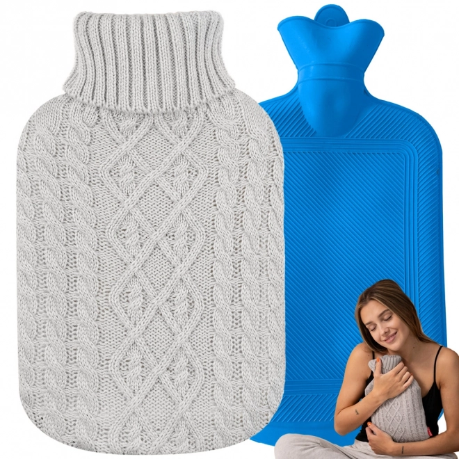 Termofor s pletenim pregrinjalom 2 l – siv