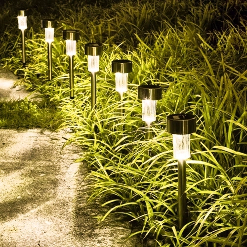 Sončne vrtne svetilke LED - set 10, za zamašitev, vodoodporne, topla bela svetloba