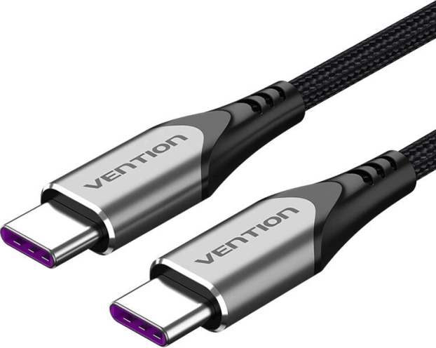 Vention USB‑C kabel 1,5 m, PD 100 W, najlonski, siv