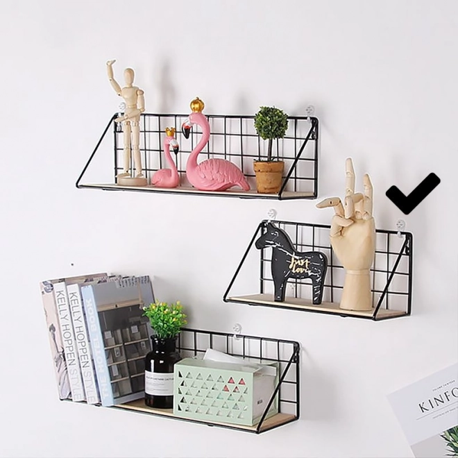 Stenska polica LOFT stil 29,5 cm- črna