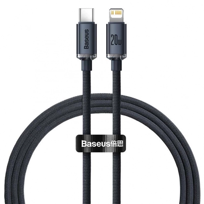 Baseus Crystal kabel USB-C na Lightning 20W PD - črna