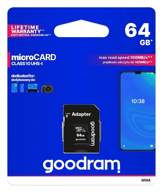 Pomnilniška kartica Goodram microSD 64GB (M1AA-0640R12)