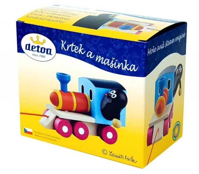 Lesena vlečna lokomotiva s Krtkom - 12 cm