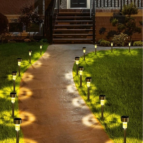 Sončne vrtne svetilke LED - set 10, za zamašitev, vodoodporne, topla bela svetloba