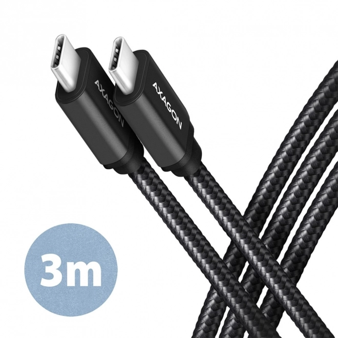 Kabel USB-C na USB-C 3m, Power Delivery 60W, upogljiv pleteni