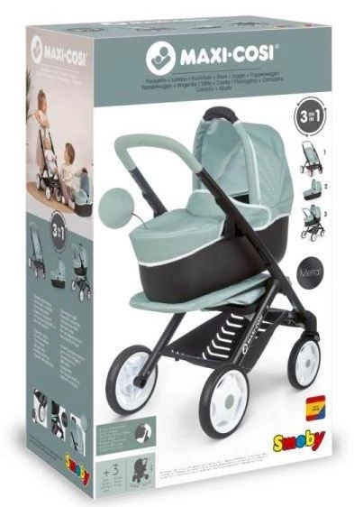 Povezan voziček Maxi Cosi za lutke zeleno-siva