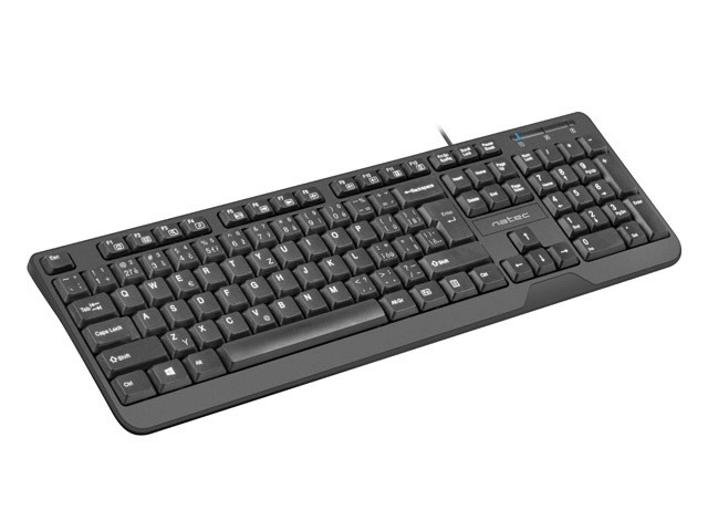 Tipkovnica Natec Trout Slim USB CZ/SK 1.8m črna