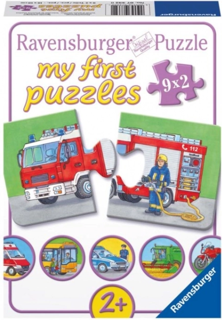 Ravensburger moje prve sestavljanke – vozila in stroji 9×2 koščka