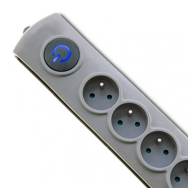 Prenapetostna zaščita Quick Switch, 6 vtičnic, 1,8 m, siva