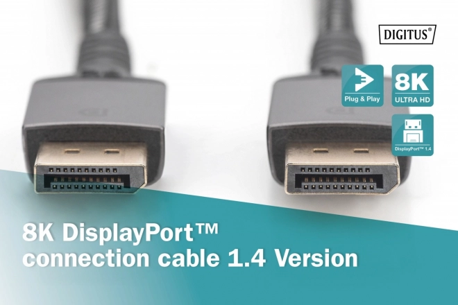 Premium DisplayPort 8K 60Hz UHD kabel 3m črn
