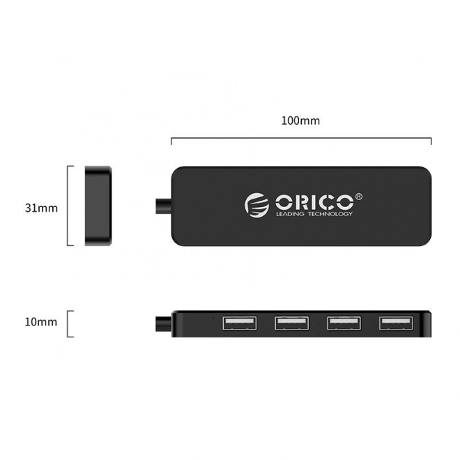 Orico Adapeter razdelilec, USB na 4xUSB (črn)