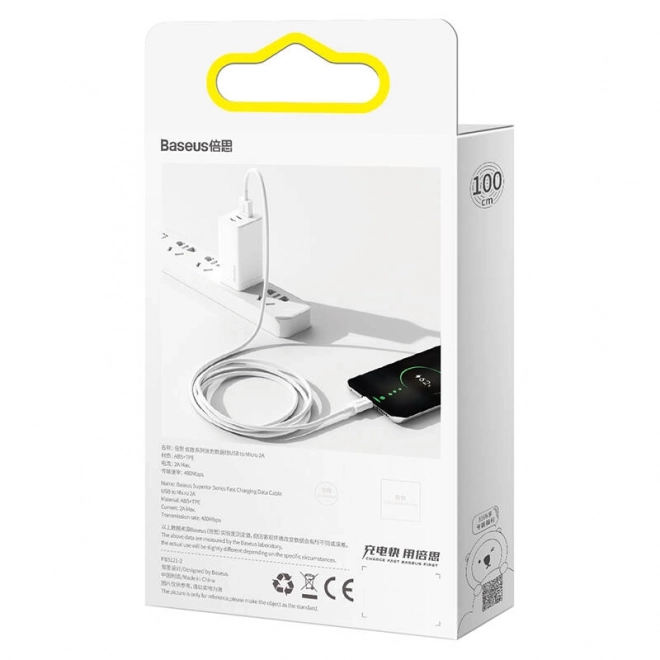 Polnilni podatkovni kabel Baseus Superior Series USB na micro USB, 2A, 1m