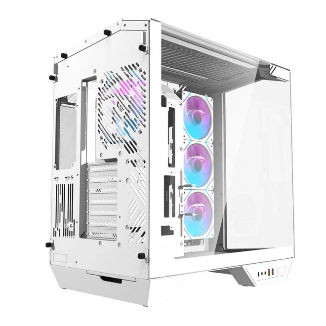 Ohišje Darkflash z RGB ventilatorji in nosilcem za GPU belo