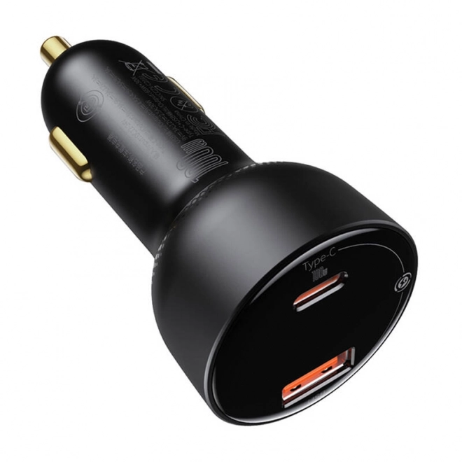 Hitri avtomobilski polnilec Baseus USB in USB-C 100W črna