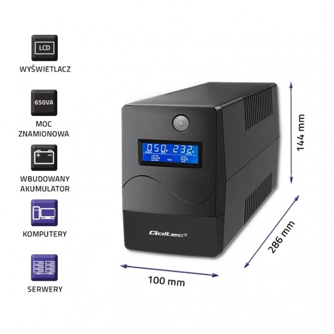 Rezervno napajanje UPS Monolith 650VA 360W LCD USB RJ45