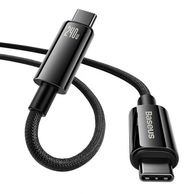 Kabel USB-C na USB-C Baseus Tungsten Gold 240W 1 m (črn)