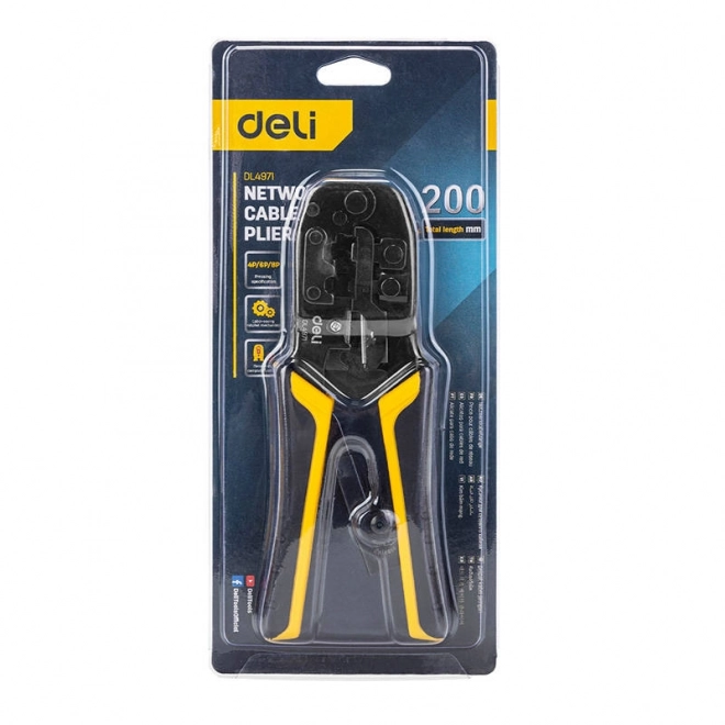 Deli Tools EDL4971 Klešče za krimpanje ethernetnih konektorjev, 4/6/8P, RJ45/RJ14/RJ12/RJ9