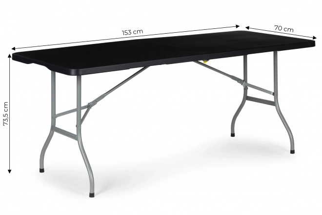 Zložljiva vrtna banketna miza 153 cm - črna
