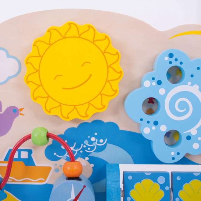 Bigjigs Baby Lesena motorična plošča morje