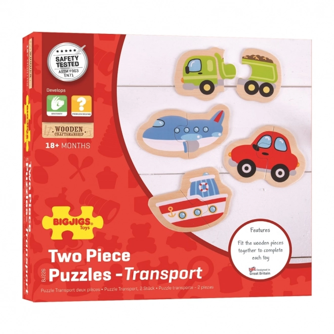 Bigjigs Toys Enostavna sestavljanka Prevozna sredstva