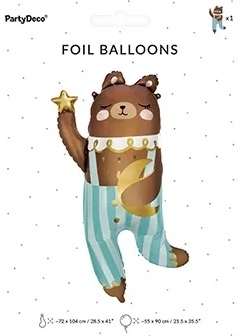 Folijski balonček z medvedkom 72 x 104 cm