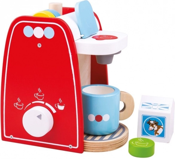 Leseni kavni aparat BIGJIGS TOYS – rdeč