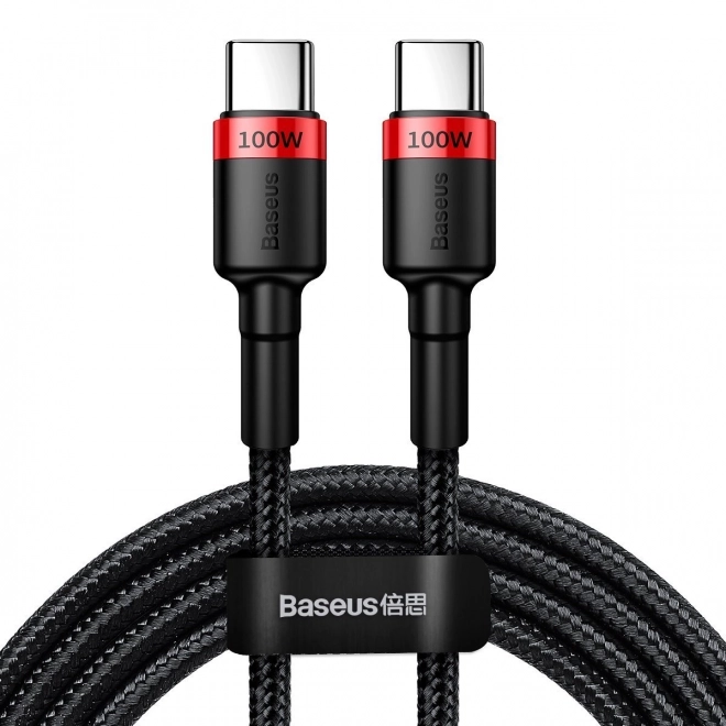 USB-C kabel za hitro polnjenje Baseus Cafule 100W rdeč črn
