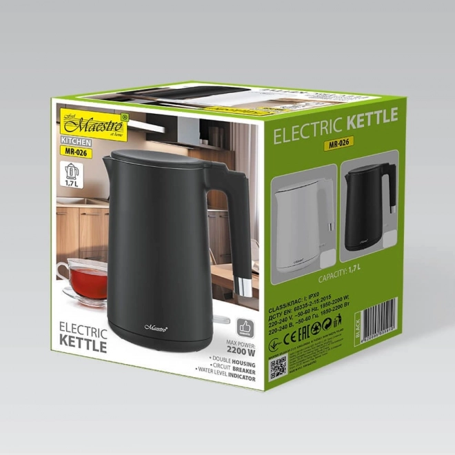 Električni grelnik vode Maestro 1,7l 1800W črn