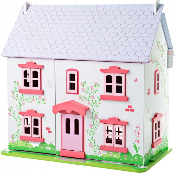 Rožnata hiška za punčke Bigjigs Toys