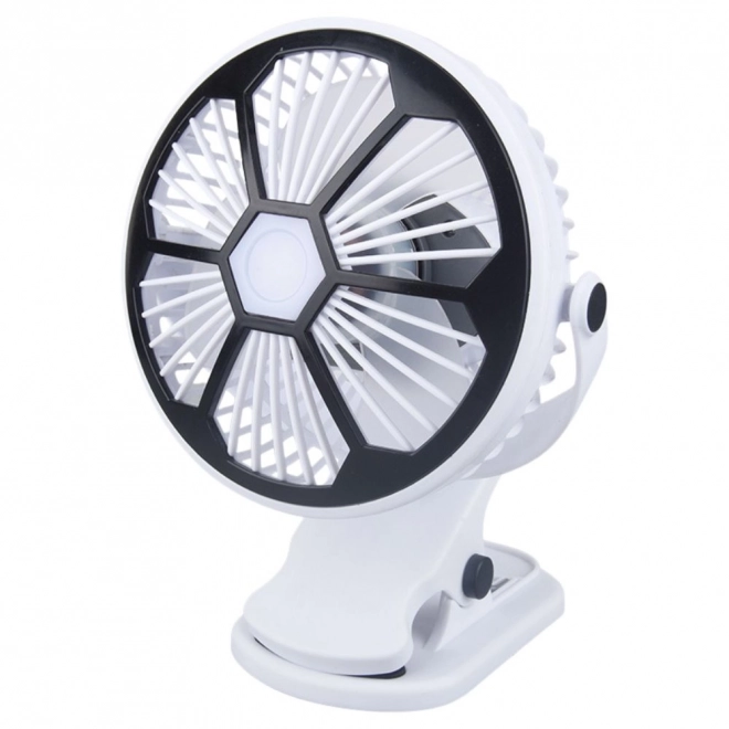 Namizni ventilator z LED lučko in sponko