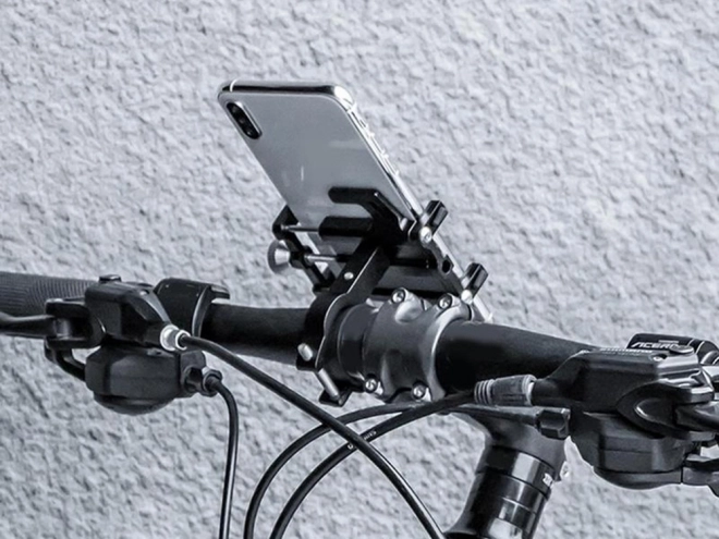Robustno aluminijasto držalo za telefon na kolo