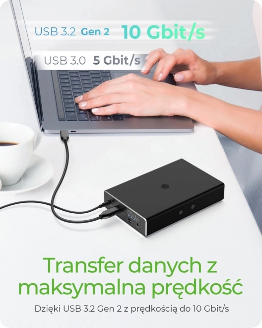 Zunanji Raid ohišje IB-RD2253-C31 za 2,5 SATA HDD na USB 3.2 Gen 2, RAID 0,1, SINGLE, LARGE