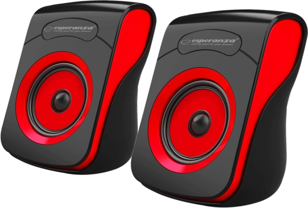 USB zvočniki 2.0 FLAMENCO črno‑rdeči
