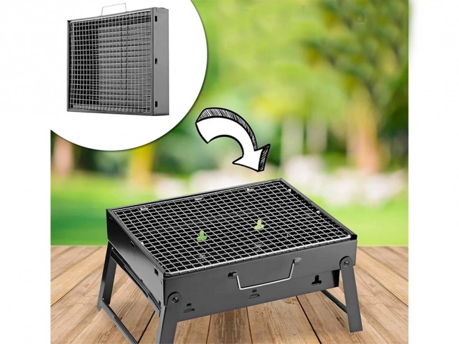Prenosni zložljivi žar na oglje za kampiranje in BBQ