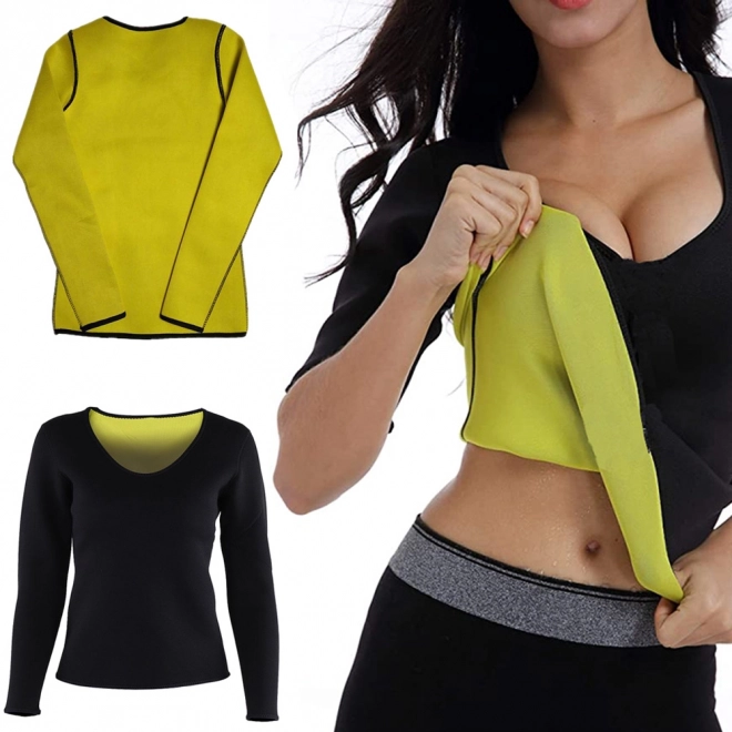 Ženska neoprenska majica za fitnes z dolgimi rokavi – vel. XXL