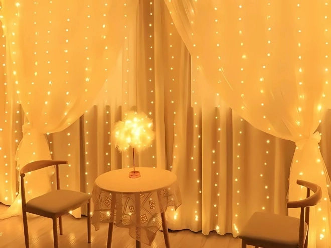 Božični svetlobni obešalnik 300 LED tople bele USB