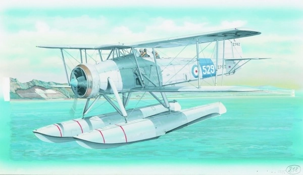 Model Fairey Swordfish Mk.2 26,4x29cm v škatli 34x19x5,5cm
