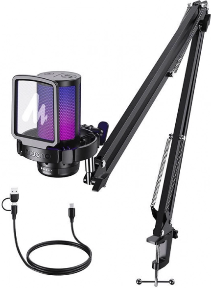 Igralni USB mikrofon Maono DGM20S z roko in RGB osvetlitvijo