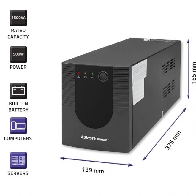 Naprava UPS Qoltec 1500VA 900W