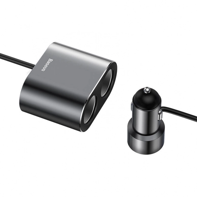 Vtičnica za vžigalnik z razdelilnikom 2xUSB 3,1A 100W - črna