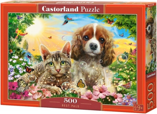 puzzle 500 kosov Najboljši prijatelji – mačka in pes